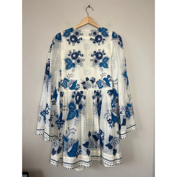 NEW Alix of Bohemia Silvie China Panel Floral Lined Mini Dress Royal Size: Large - Picture 6 of 7